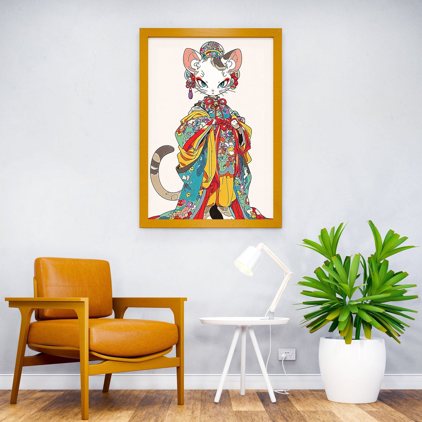Cat Geisha Asian Style Poster | Wall Art for Home & Office | High-Quality Print - High-quality vinyl skin wrap deca