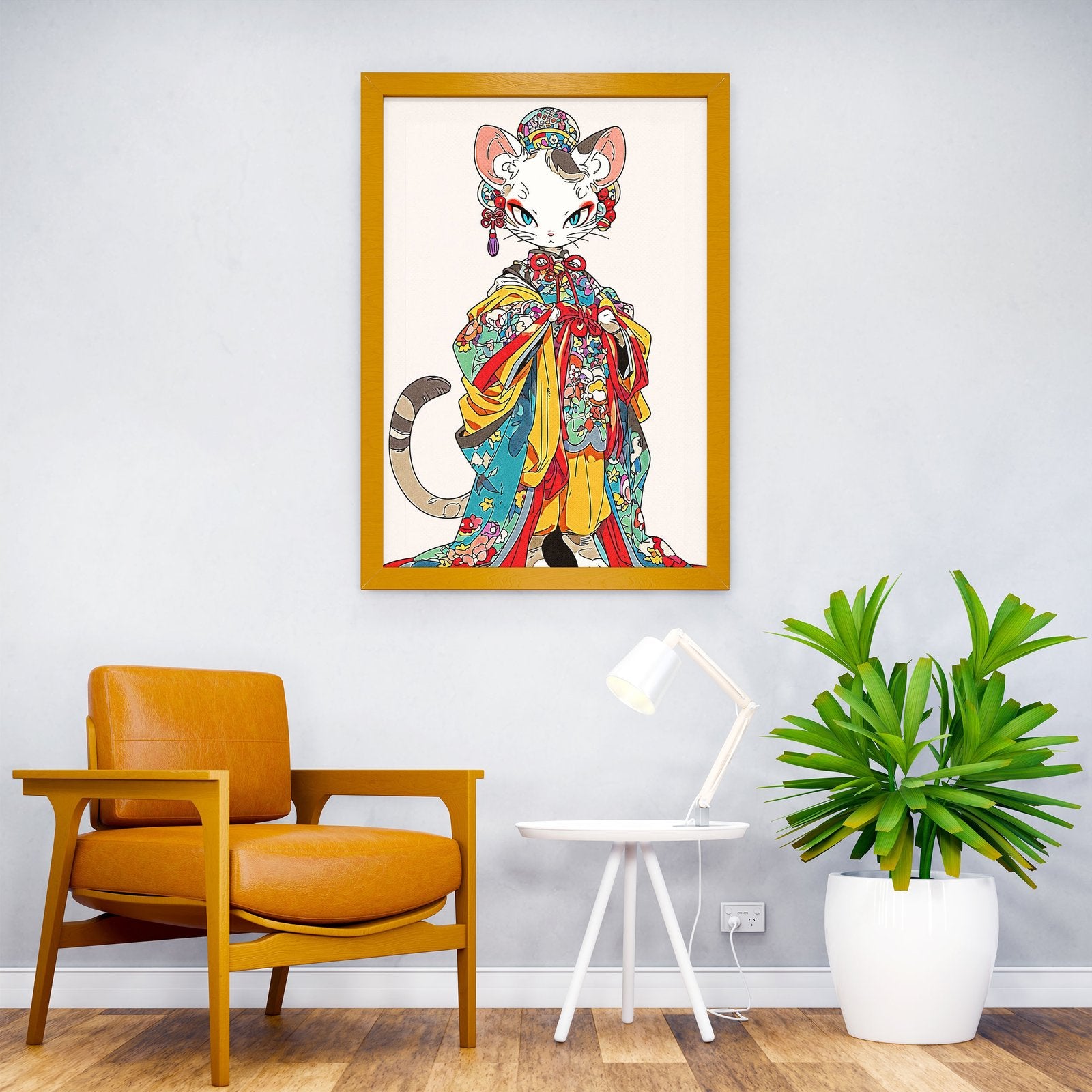 Cat Geisha Asian Style Poster | Wall Art for Home & Office | High-Quality Print - High-quality vinyl skin wrap deca
