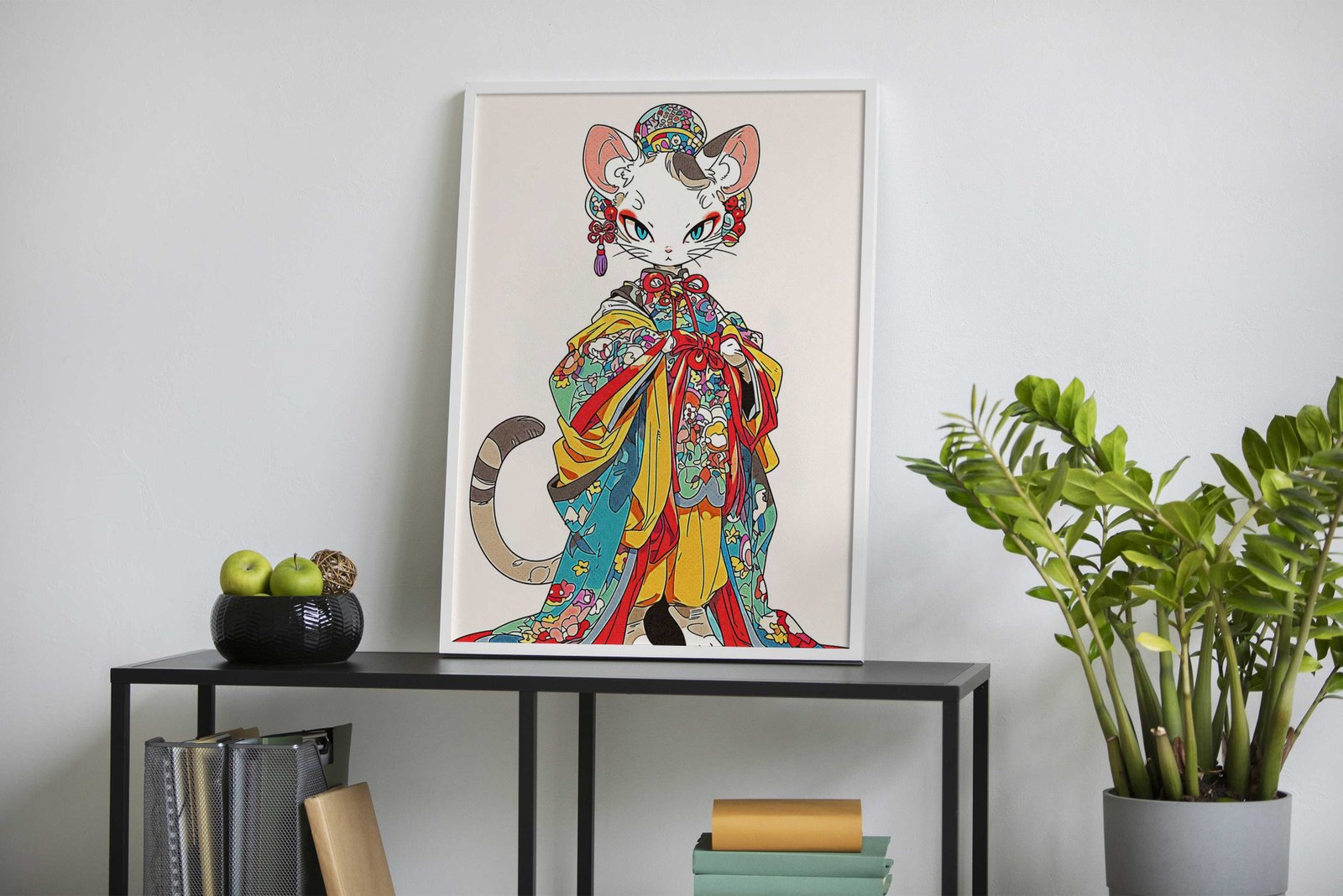 Cat Geisha Asian Style Poster | Wall Art for Home & Office | High-Quality Print - High-quality vinyl skin wrap deca