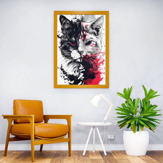 Cat Neko Asian Style Poster | Wall Art for Home & Office | High-Quality Print - High-quality vinyl skin wrap decal 