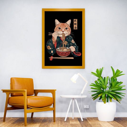 Cat Ramen Japanese Cute Asian Style Poster | Wall Art for Home & Office | High-Quality Print - High-quality vinyl s