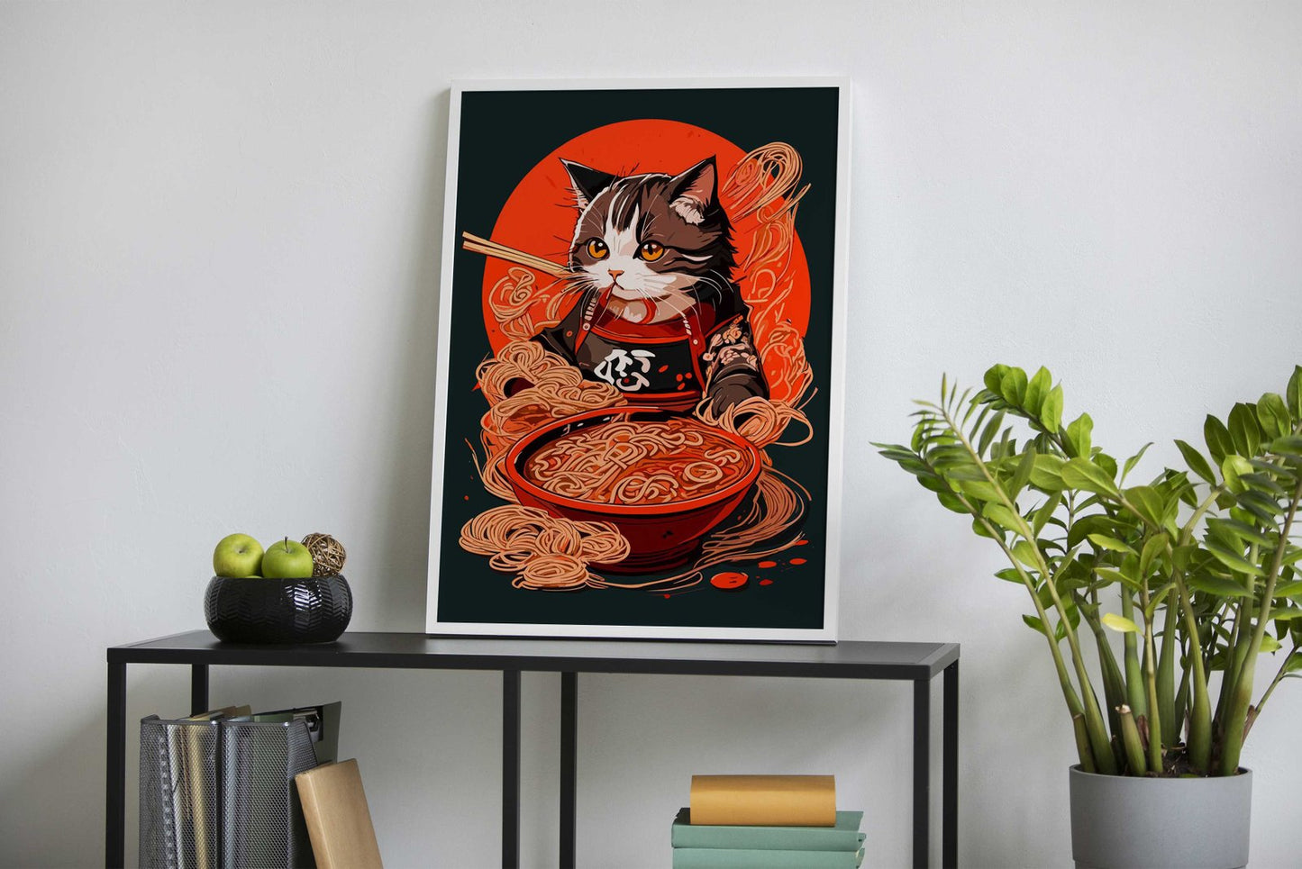 Cat Ramen Asian Style Poster | Wall Art for Home & Office | High-Quality Print