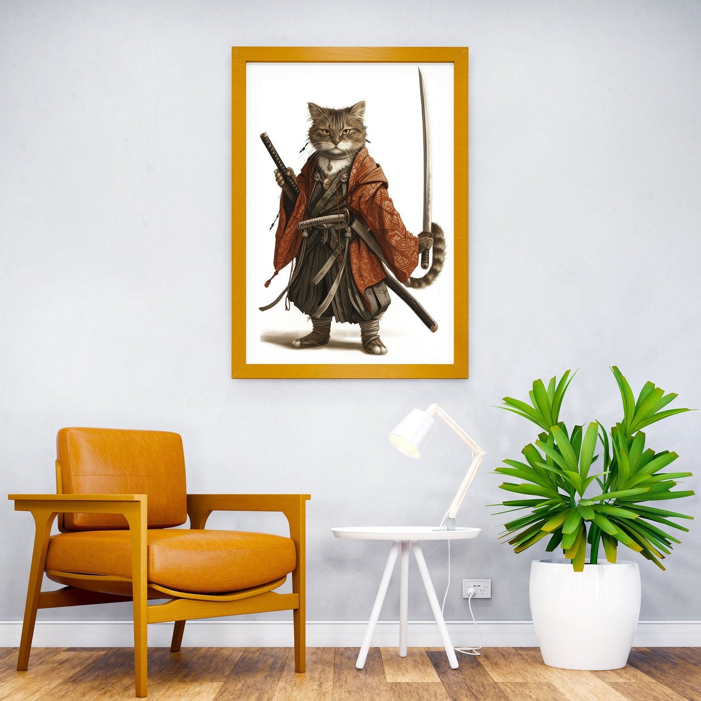 Cat Samurai Asian Style Poster | Wall Art for Home & Office | High-Quality Print - High-quality vinyl skin wrap dec