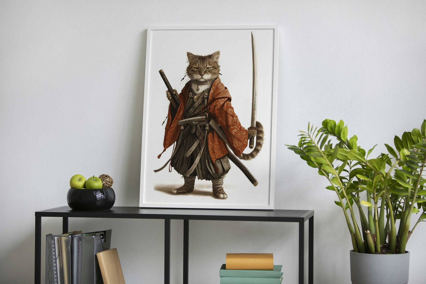 Cat Samurai Asian Style Poster | Wall Art for Home & Office | High-Quality Print - High-quality vinyl skin wrap dec