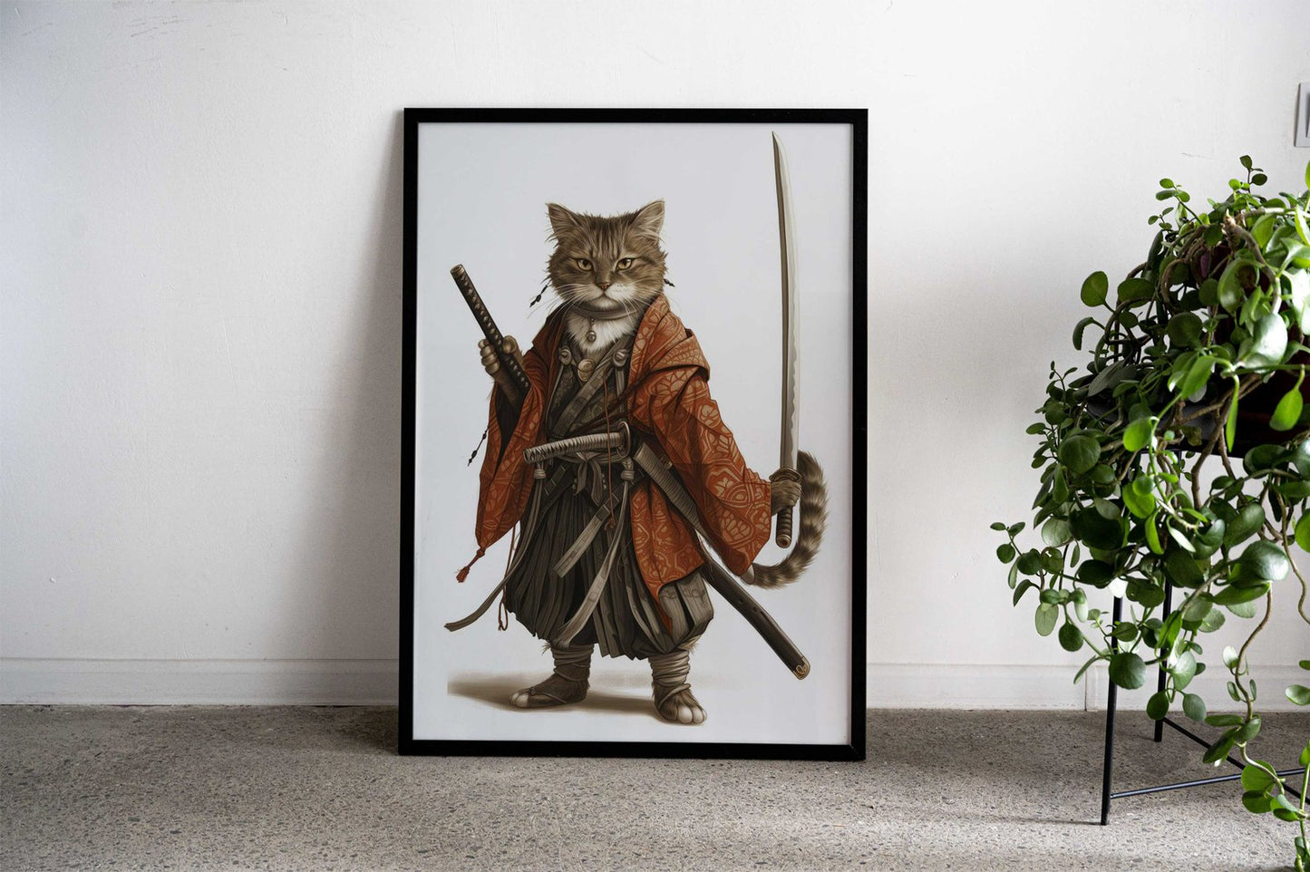 Cat Samurai Asian Style Poster | Wall Art for Home & Office | High-Quality Print - High-quality vinyl skin wrap dec