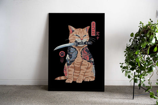 Catana Cat Asian Style Poster | Wall Art for Home & Office | High-Quality Print - High-Quality Visual Display