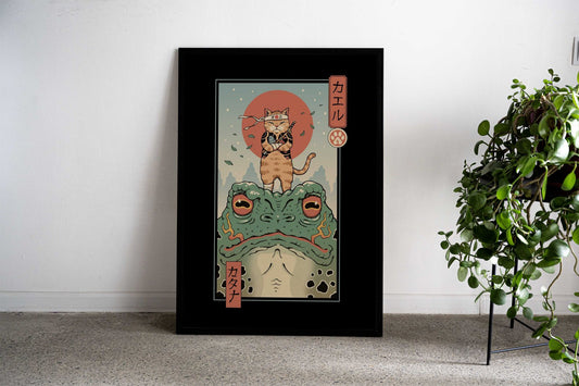 Catana and the Big Frog Asian Style Poster | Wall Art for Home & Office | High-Quality Print - High-quality vinyl s