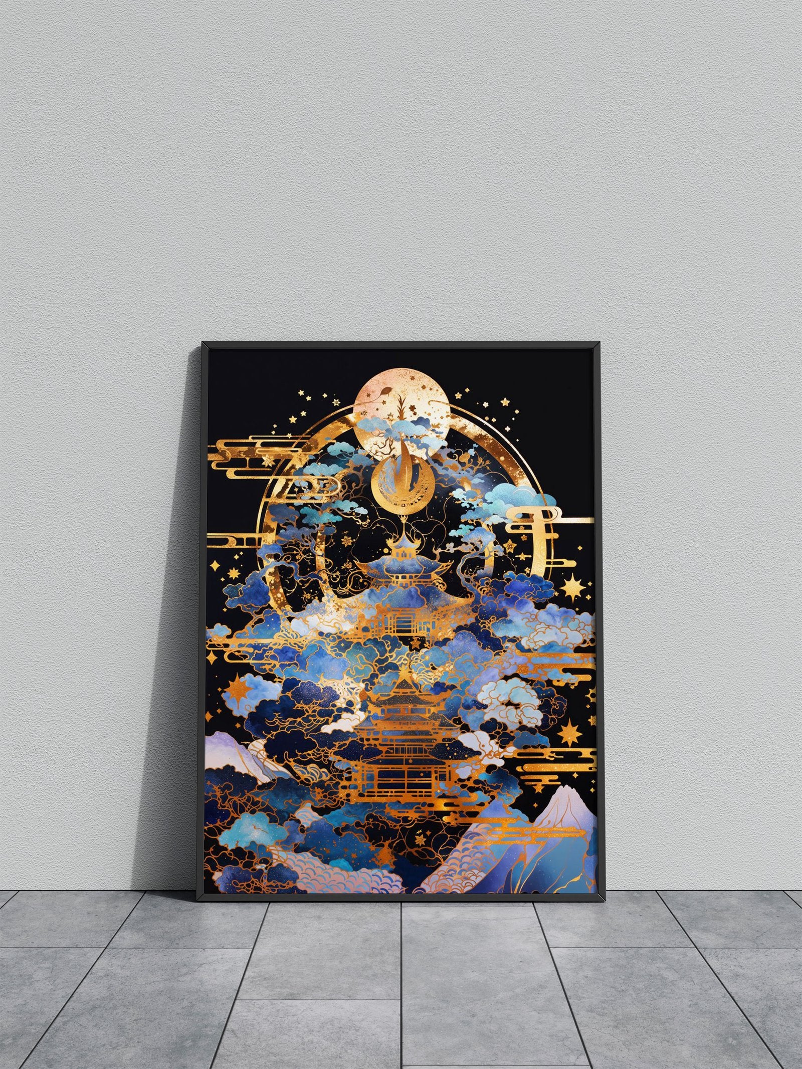 Celestial Temple Asian Style Poster | Wall Art for Home & Office | High-Quality Print - High-Quality Visual Display