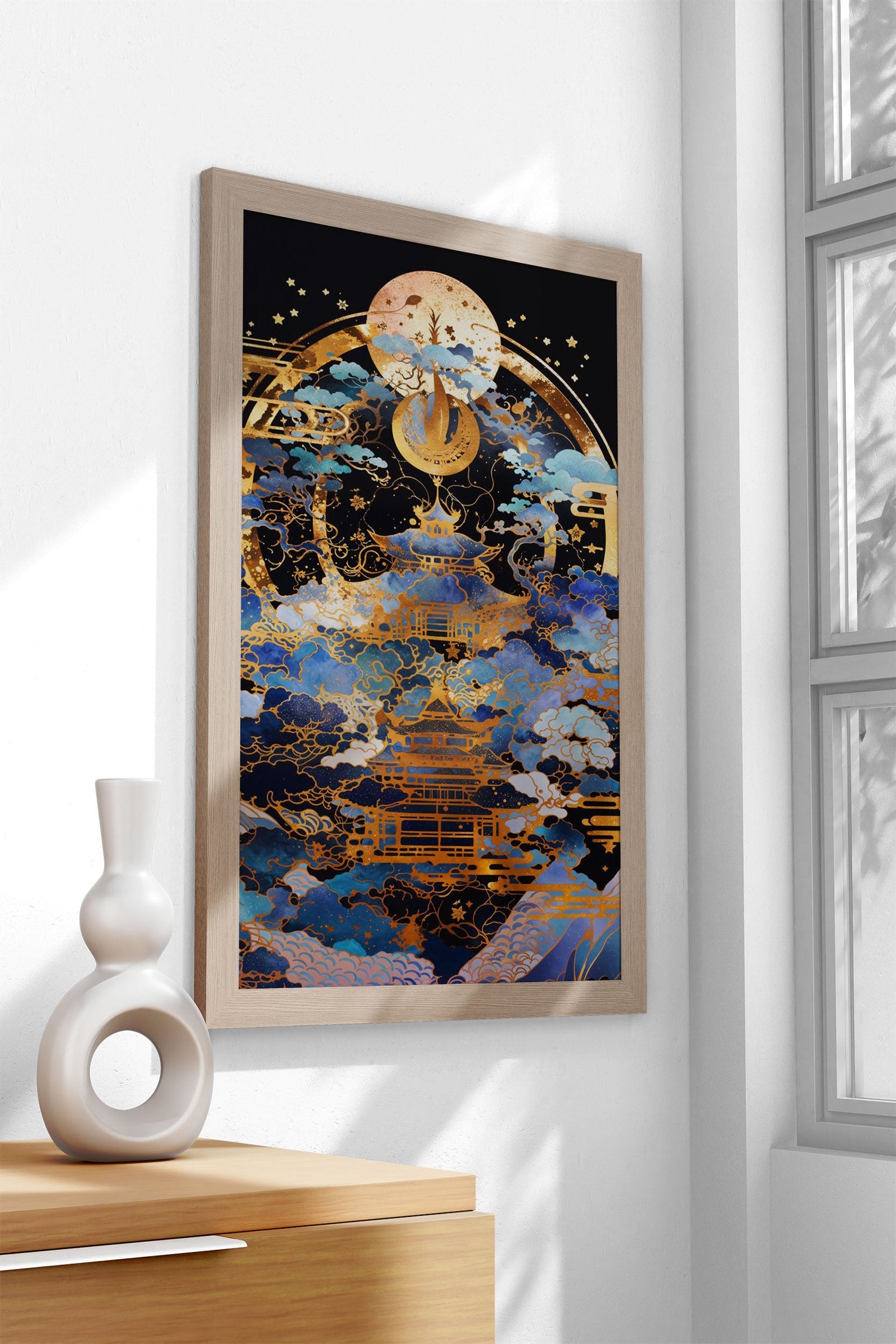 Celestial Temple Asian Style Poster | Wall Art for Home & Office | High-Quality Print - High-Quality Visual Display