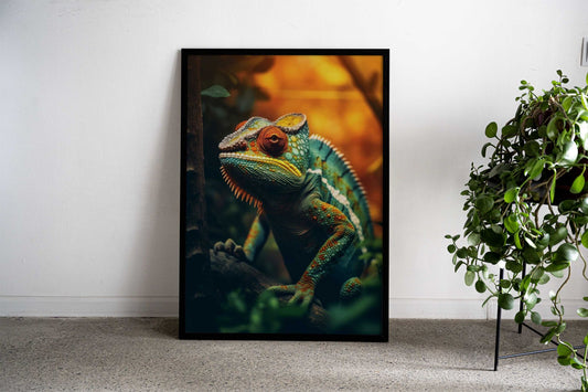 Chameleon Asian Style Poster | Wall Art for Home & Office | High-Quality Print - High-Quality Visual Display
