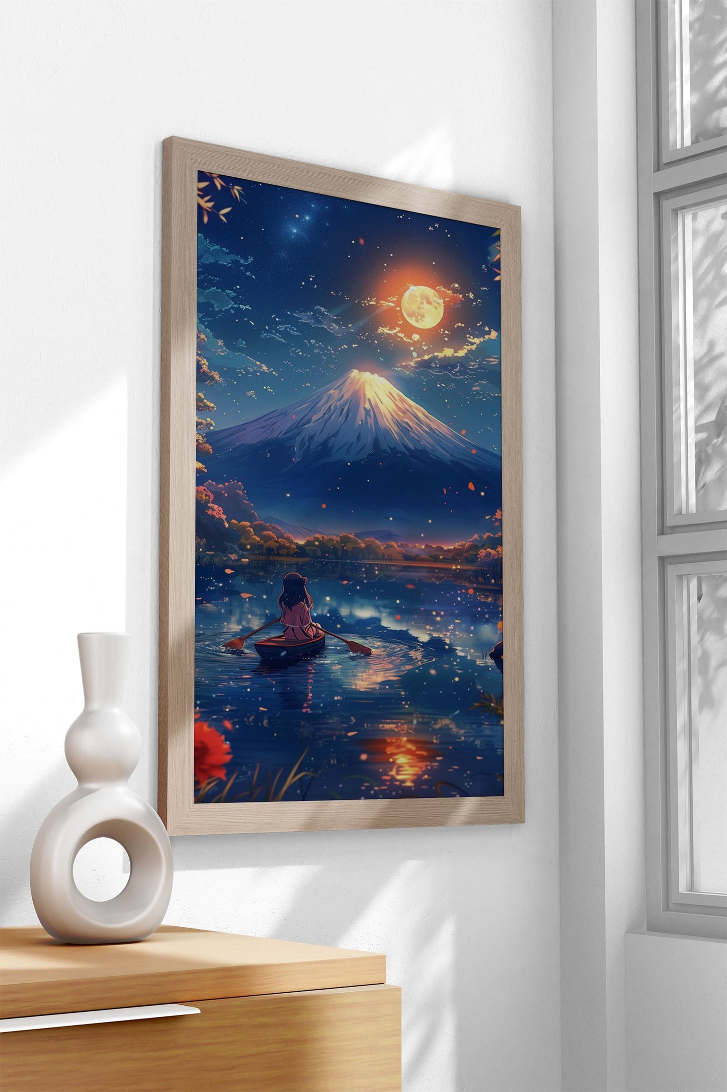 Cherry Blossom Fuji Mount Asian Style Poster | Wall Art for Home & Office | High-Quality Print