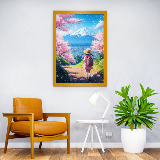 Cherry Blossom Fuji View Asian Style Poster | Wall Art for Home & Office | High-Quality Print - High-Quality Visual Display