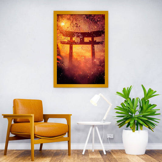Cherry Blossom Gate Asian Style Poster | Wall Art for Home & Office | High-Quality Print - High-Quality Visual Display