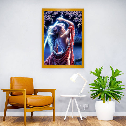 Cherry Blossom Girl Asian Style Poster | Wall Art for Home & Office | High-Quality Print - High-Quality Visual Display