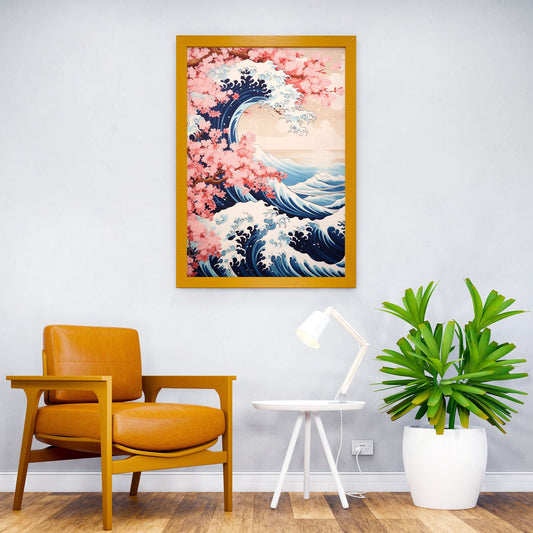Cherry Blossom Great Wave Asian Style Poster | Wall Art for Home & Office | High-Quality Print - High-Quality Visual Display