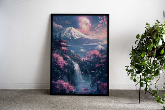 Cherry Blossom Japan Fuji Asian Style Poster | Wall Art for Home & Office | High-Quality Print - High-Quality Visual Display