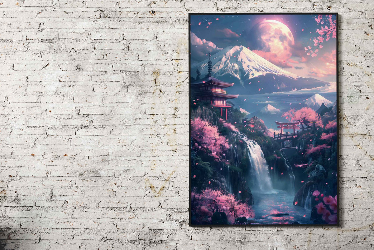 Cherry Blossom Japan Fuji Asian Style Poster | Wall Art for Home & Office | High-Quality Print - High-Quality Visual Display