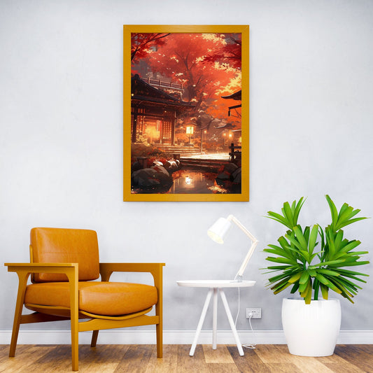 Cherry Blossom Japan House Asian Style Poster | Wall Art for Home & Office | High-Quality Print - High-Quality Visual Display