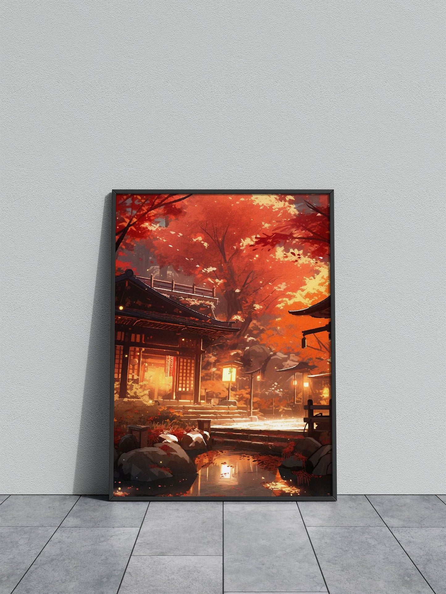Cherry Blossom Japan House Asian Style Poster | Wall Art for Home & Office | High-Quality Print - High-Quality Visual Display