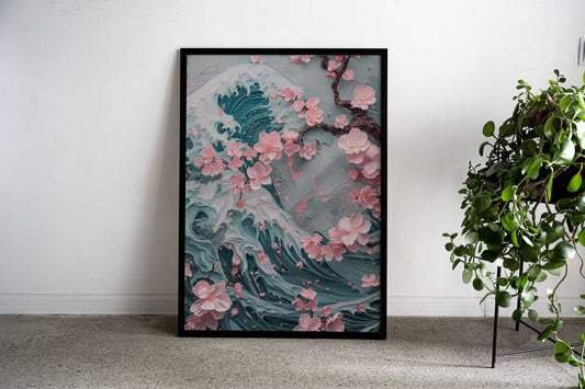 Cherry Blossom Japan Wave Asian Style Poster | Wall Art for Home & Office | High-Quality Print - High-Quality Visual Display