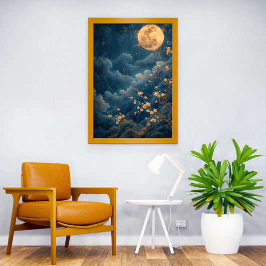 Cherry Blossom Moon Asian Style Poster | Wall Art for Home & Office | High-Quality Print - High-Quality Visual Display