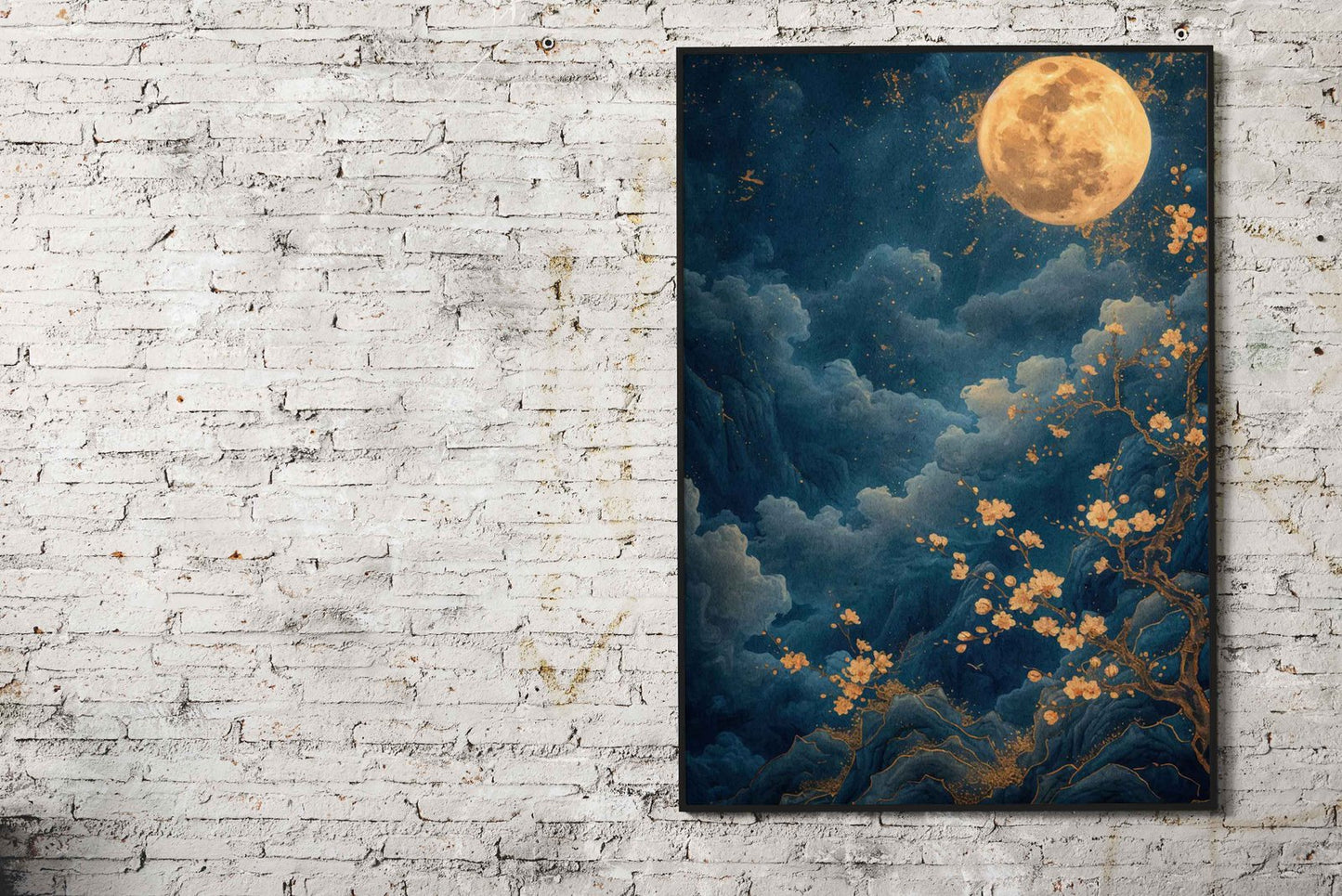 Cherry Blossom Moon Asian Style Poster | Wall Art for Home & Office | High-Quality Print - High-Quality Visual Display