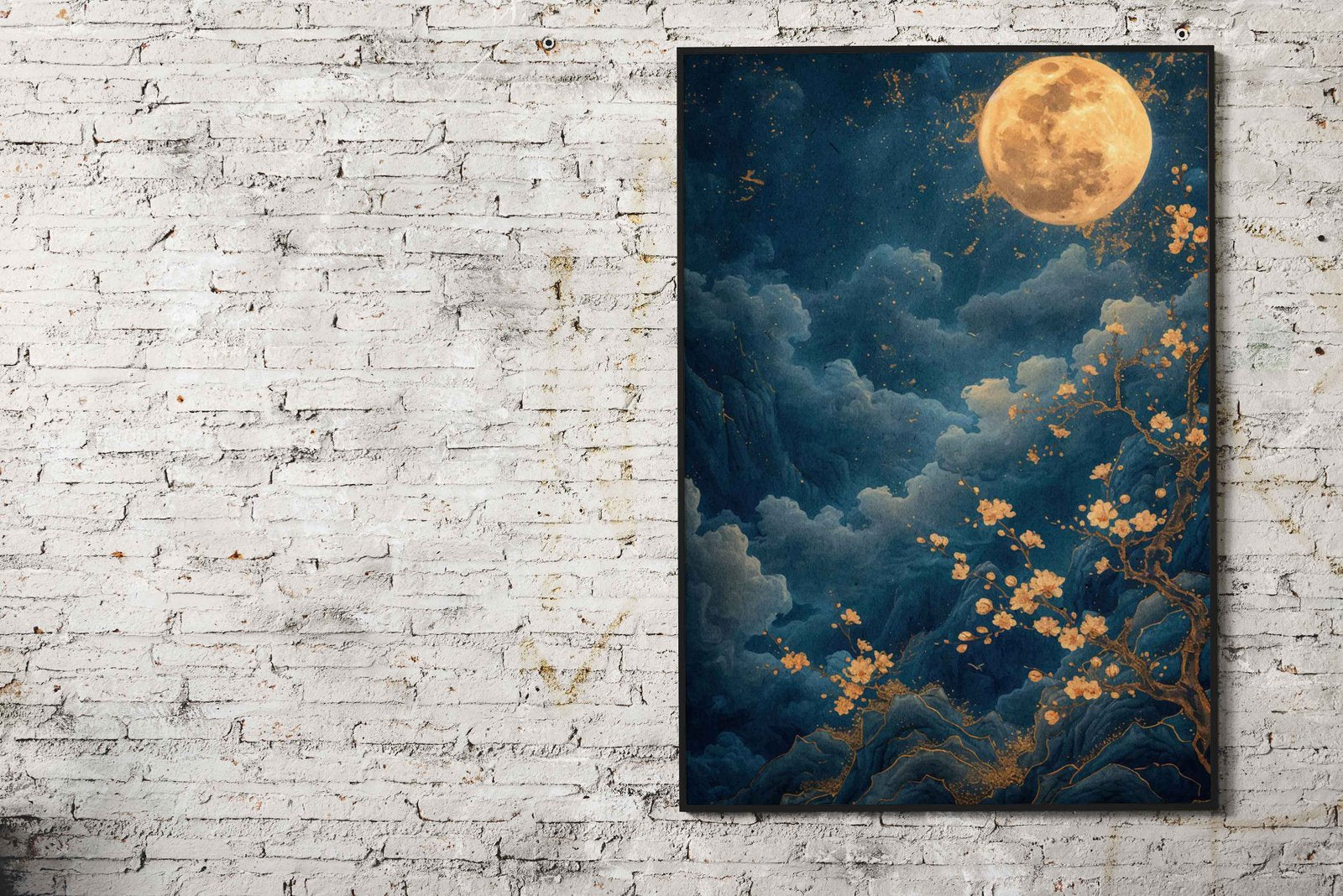 Cherry Blossom Moon Asian Style Poster | Wall Art for Home & Office | High-Quality Print - High-Quality Visual Display