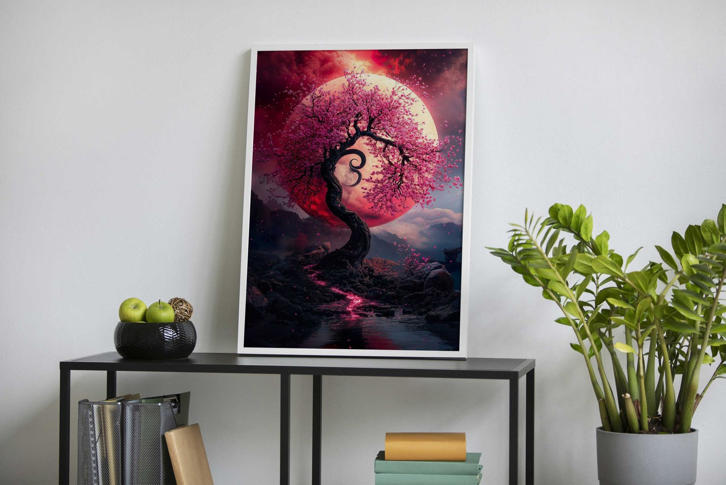 Cherry Blossom Moonlight Asian Style Poster | Wall Art for Home & Office | High-Quality Print - High-Quality Visual Display