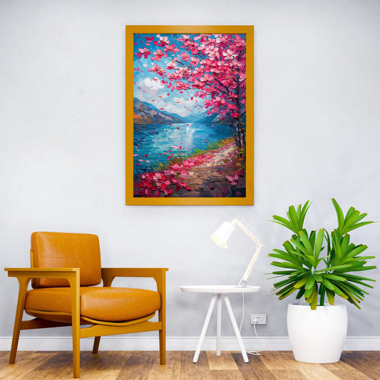 Cherry Blossom Ocean Dream Asian Style Poster | Wall Art for Home & Office | High-Quality Print - High-Quality Visual Display