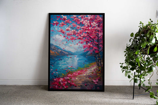Cherry Blossom Ocean Dream Asian Style Poster | Wall Art for Home & Office | High-Quality Print - High-Quality Visual Display