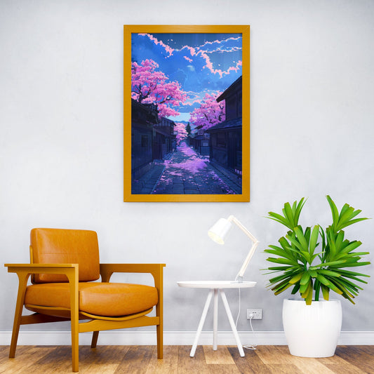 Cherry Blossom Painting Asian Style Poster | Wall Art for Home & Office | High-Quality Print - High-Quality Visual Display