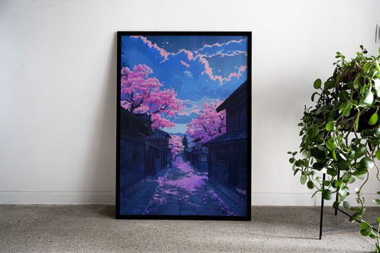 Cherry Blossom Painting Asian Style Poster | Wall Art for Home & Office | High-Quality Print - High-Quality Visual Display