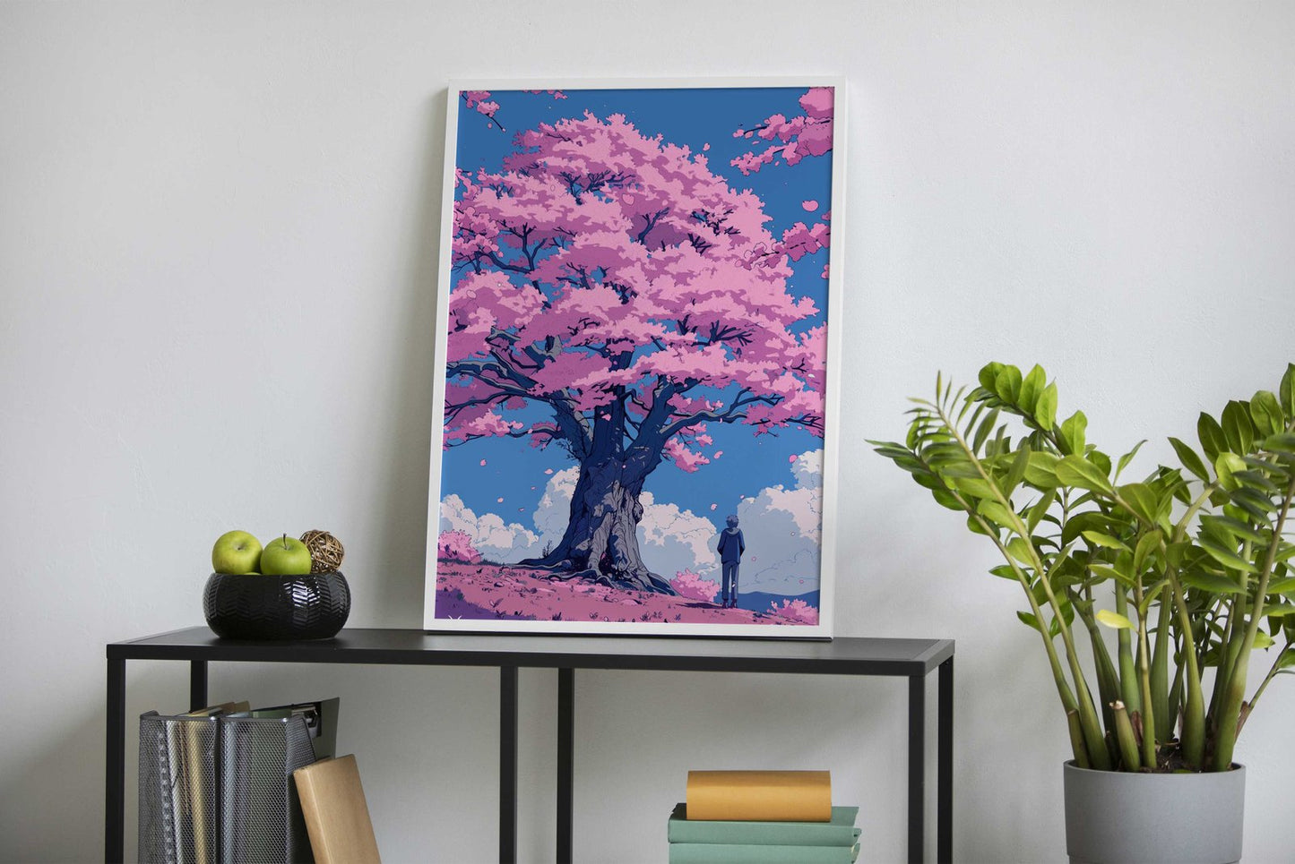 Cherry Blossom Pink Retro Asian Style Poster | Wall Art for Home & Office | High-Quality Print