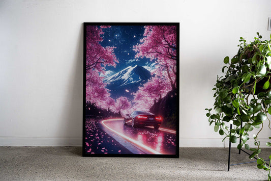 Cherry Blossom Road Japan Landscape Asian Style Poster | Wall Art for Home & Office | High-Quality Print - High-Quality Visual Display