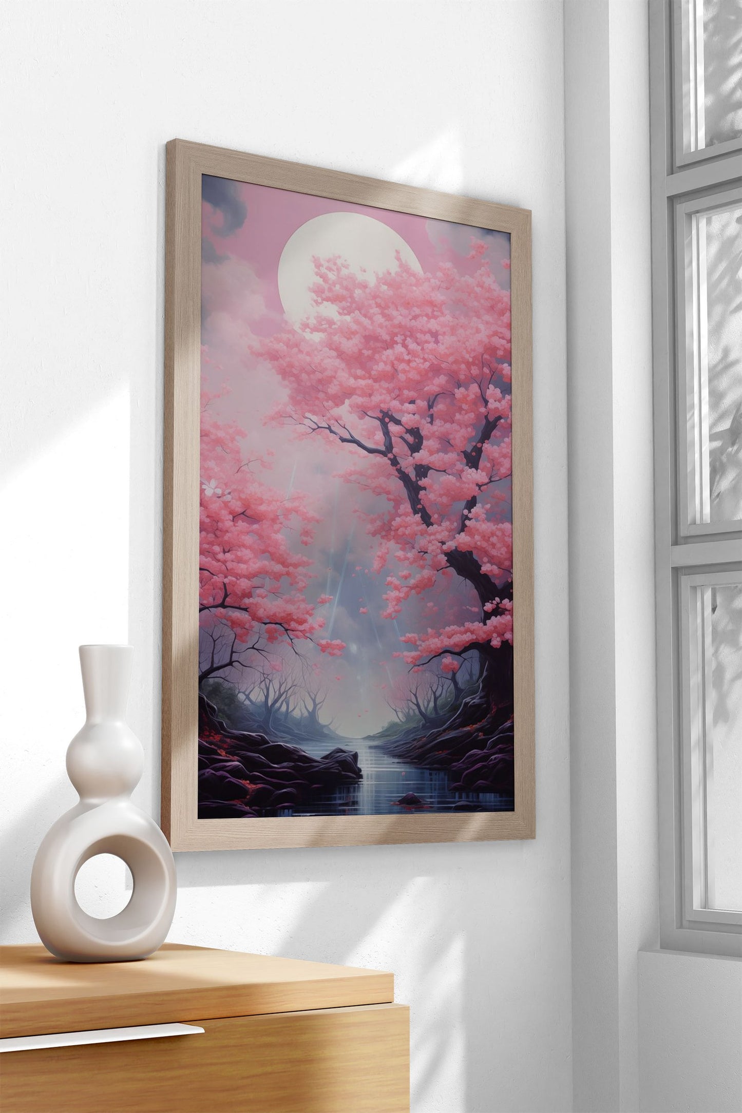 Cherry Blossom Shower Asian Style Poster | Wall Art for Home & Office | High-Quality Print - High-Quality Visual Display