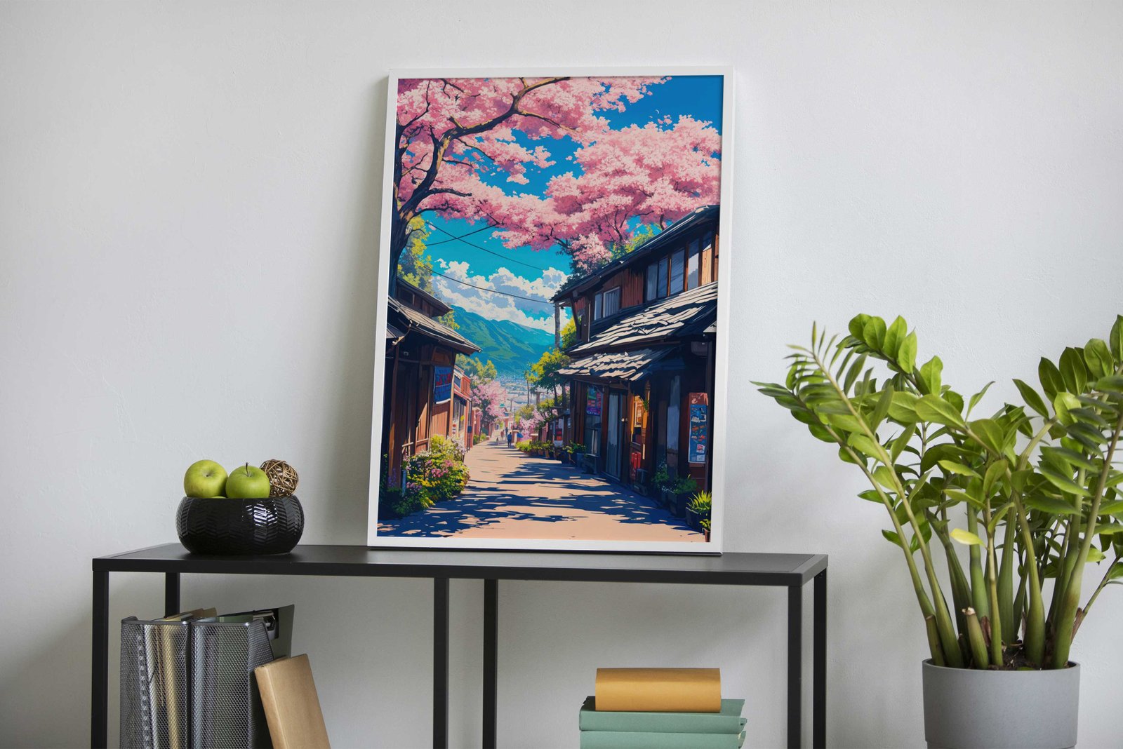 Cherry Blossom Street Asian Style Poster | Wall Art for Home & Office | High-Quality Print - High-Quality Visual Display