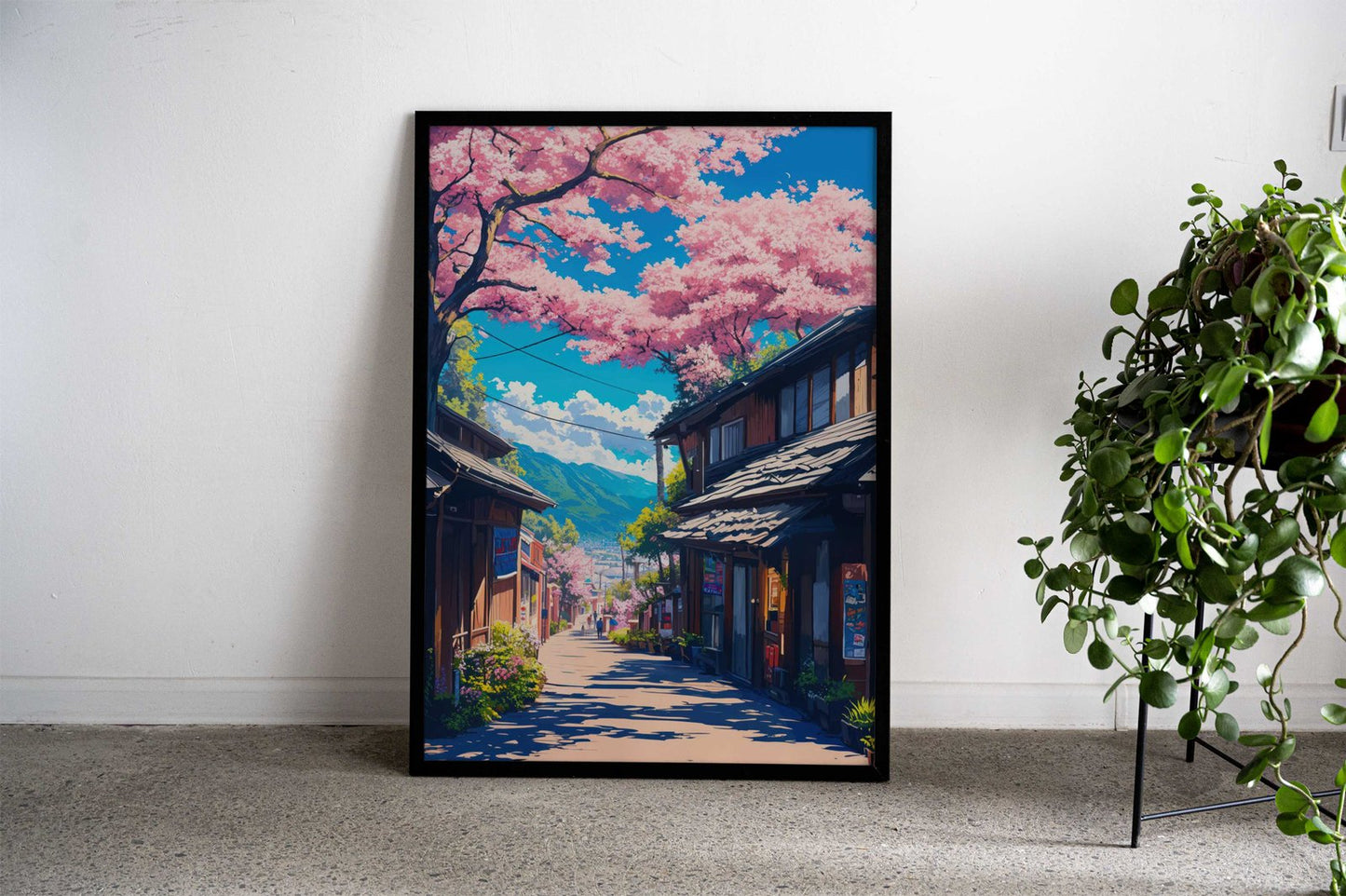 Cherry Blossom Street Asian Style Poster | Wall Art for Home & Office | High-Quality Print - High-Quality Visual Display