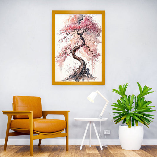 Cherry Blossom Watercolor Asian Style Poster | Wall Art for Home & Office | High-Quality Print - High-Quality Visual Display