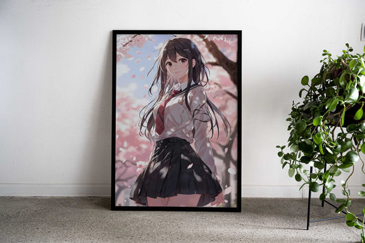 Cherry Blossom japan Girl Asian Style Poster | Wall Art for Home & Office | High-Quality Print - High-Quality Visual Display