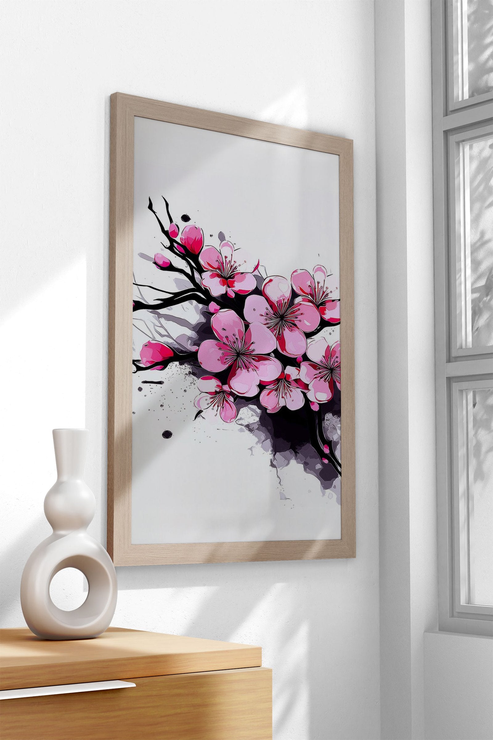 Cherry Blossoms Art Asian Style Poster | Wall Art for Home & Office | High-Quality Print - High-Quality Visual Display