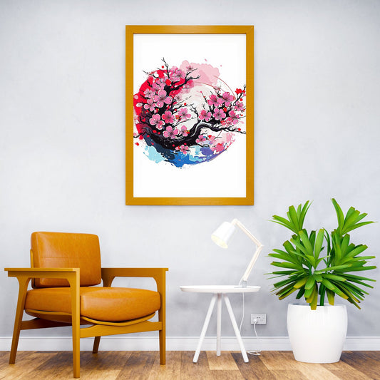 Cherry Blossoms Floral Asian Style Poster | Wall Art for Home & Office | High-Quality Print - High-Quality Visual Display