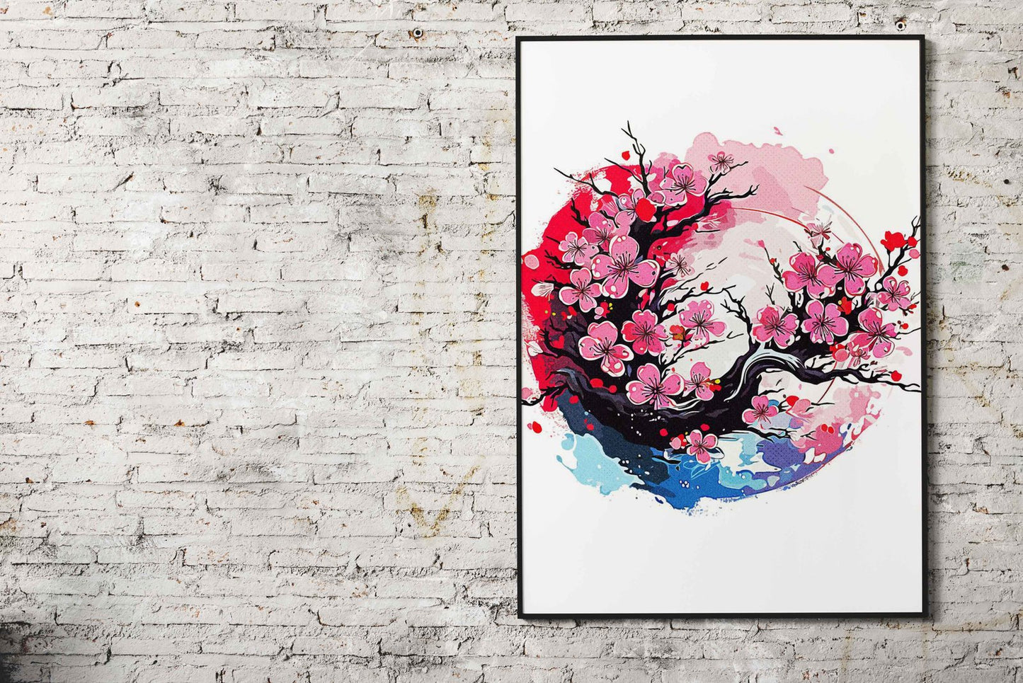 Cherry Blossoms Floral Asian Style Poster | Wall Art for Home & Office | High-Quality Print