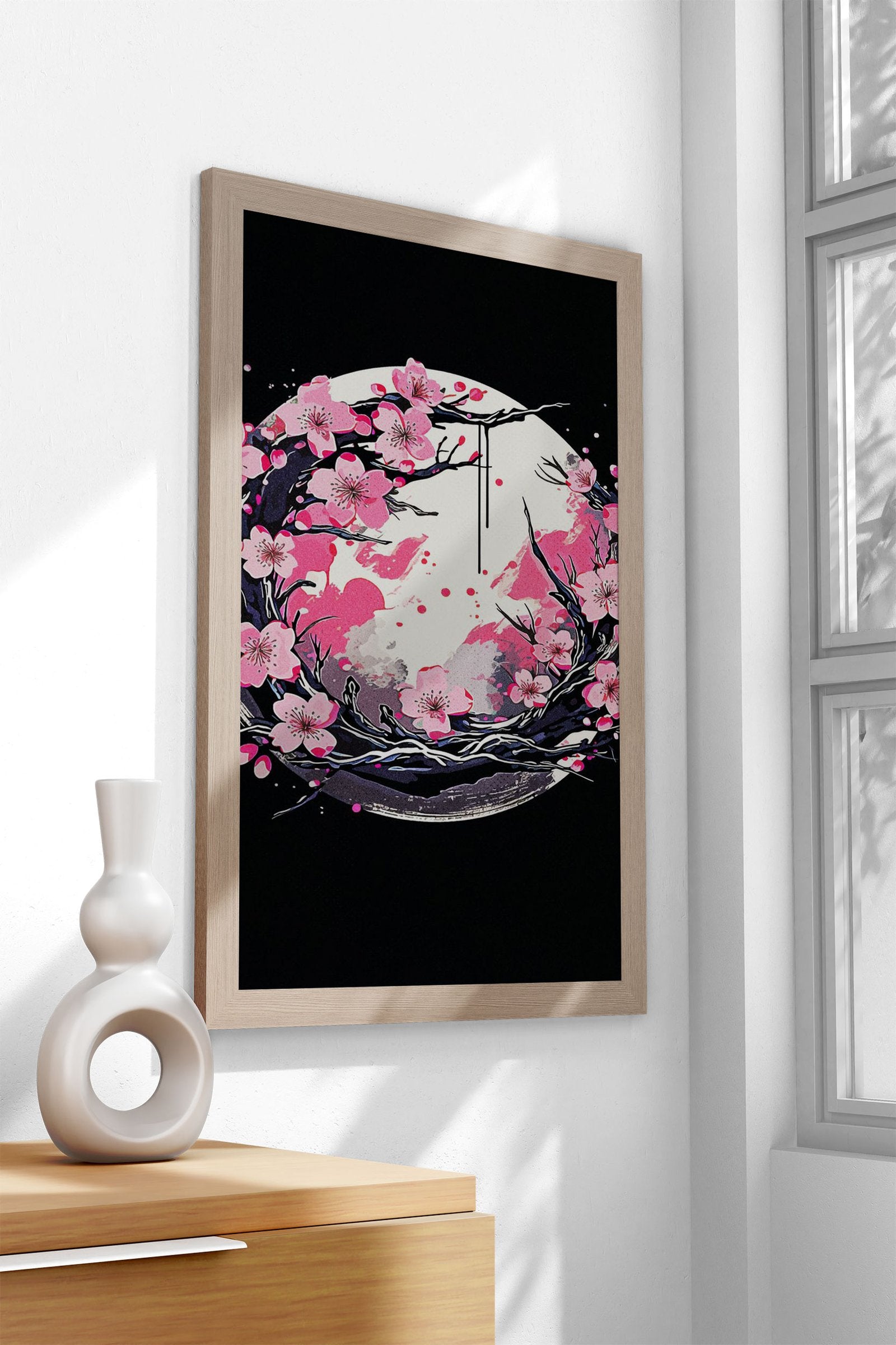Cherry Blossoms Minimalist Asian Style Poster | Wall Art for Home & Office | High-Quality Print - High-Quality Visual Display