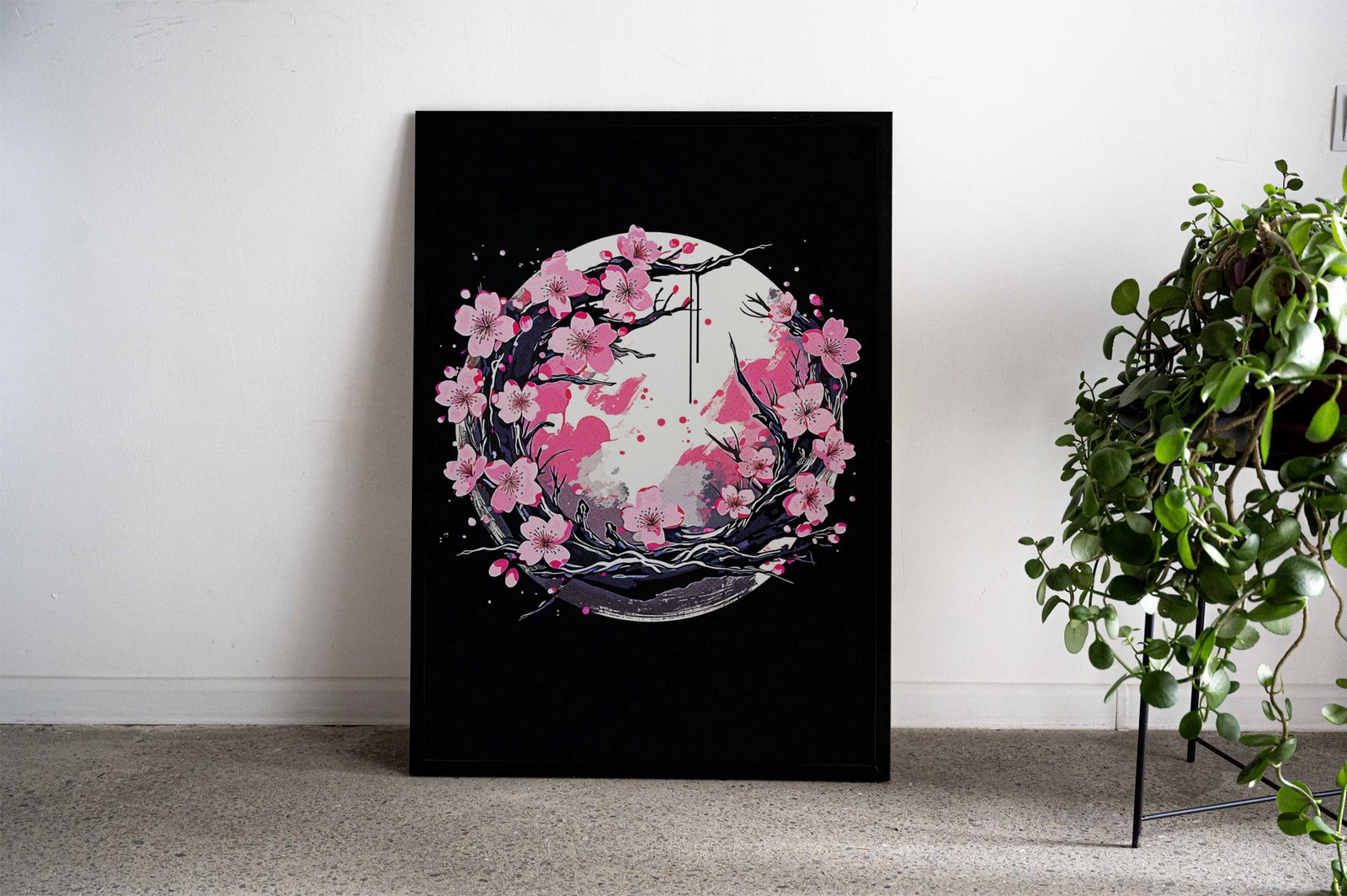 Cherry Blossoms Minimalist Asian Style Poster | Wall Art for Home & Office | High-Quality Print - High-Quality Visual Display