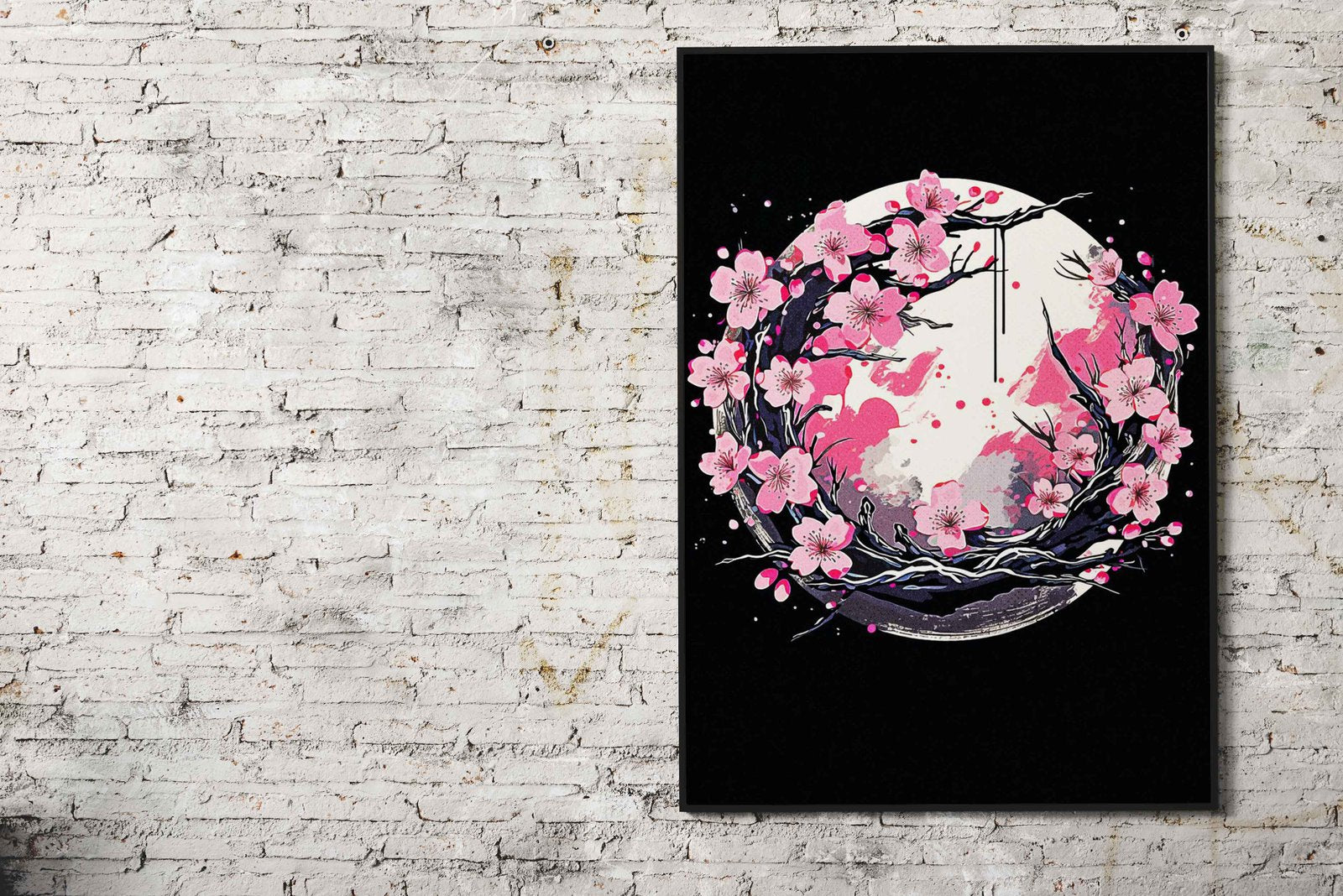 Cherry Blossoms Minimalist Asian Style Poster | Wall Art for Home & Office | High-Quality Print - High-Quality Visual Display