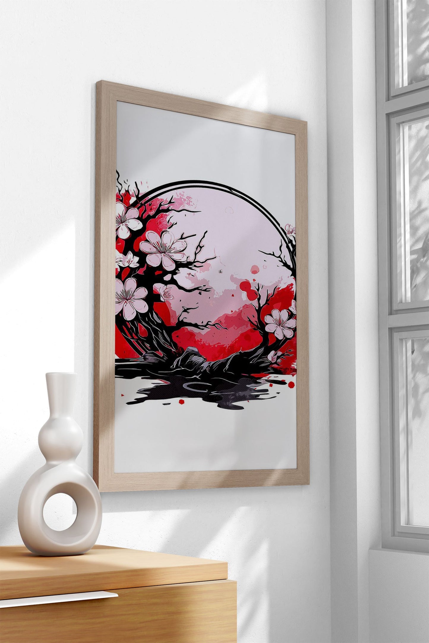 Cherry Blossoms Paint Asian Style Poster | Wall Art for Home & Office | High-Quality Print