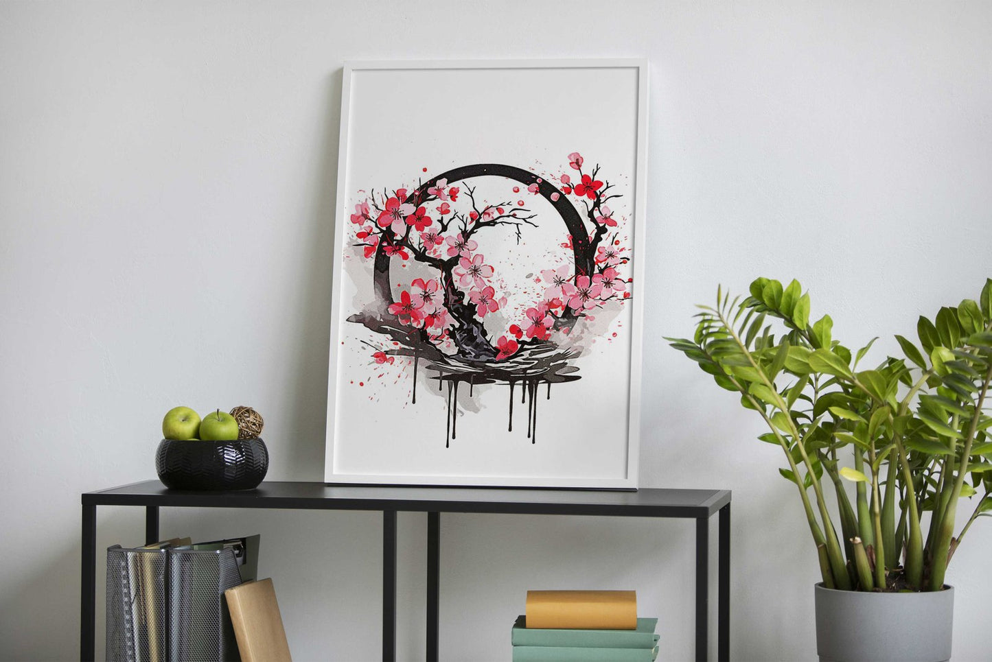 Cherry Blossoms Splatter Asian Style Poster | Wall Art for Home & Office | High-Quality Print - High-Quality Visual Display
