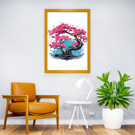 Cherry Blossoms Tree Asian Style Poster | Wall Art for Home & Office | High-Quality Print - High-Quality Visual Display