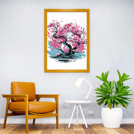 Cherry Blossoms Asian Style Poster | Wall Art for Home & Office | High-Quality Print - High-Quality Visual Display