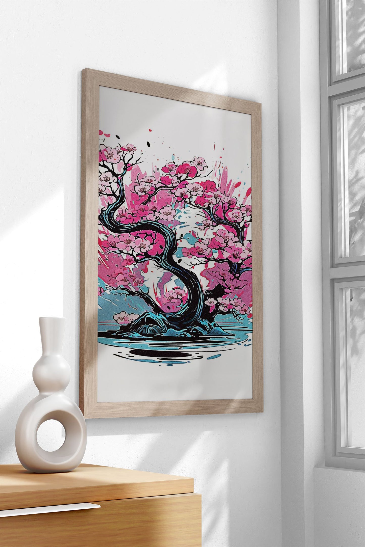 Cherry Blossoms Asian Style Poster | Wall Art for Home & Office | High-Quality Print